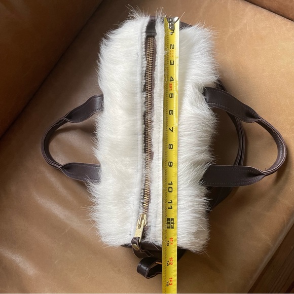 Bonnie Martin calf hair pony hair leather barrel bag 90s Y2K white brown vintage - Picture 9 of 12